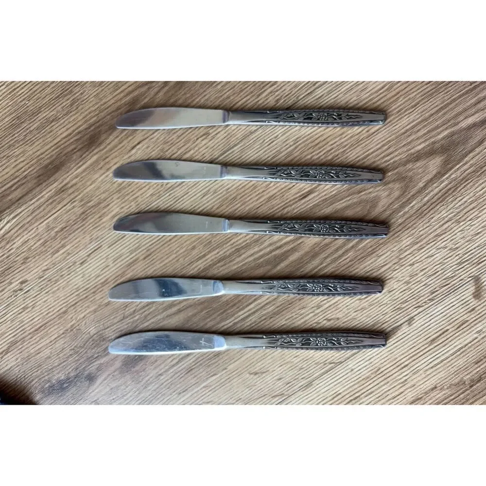 Oneida Floral Stainless Steel Dinner Knives Set of 5